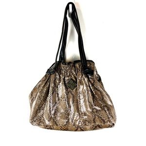Simply Vera VERA WANG Handbag Faux Snake Skin Pattern 3 Compartments